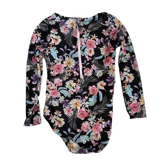 Art Class Floral Kids Swim One Piece - Black‎ - Picture 3 of 5